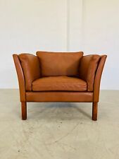 MID CENTURY VINTAGE SCANDINAVIAN  LEATHER LOUNGE CHAIR IN COGNAC LEATHER