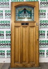 1930s FRONT DOOR WOODEN LEADED