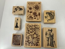 Wood Mounted Crafting Rubber Stamp - Vintage Designs - Inkadinkado bar one