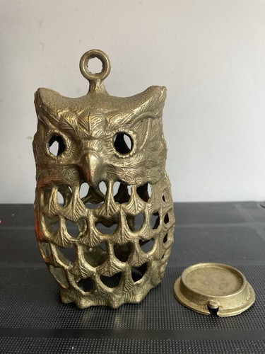 Antique owl candle - candle, holder