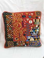 Ehrman Klimt Coral Completed Cushion Tapestry Needlepoint Candace Bahouth