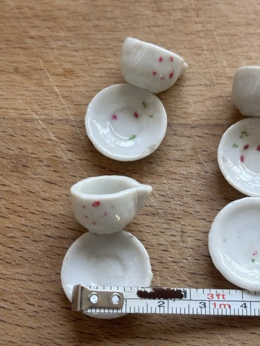 Tiny dolls house china tea - house,