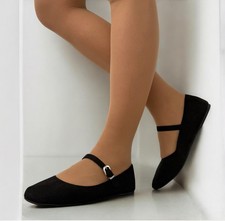 Ladies Black Suede Mary Jane