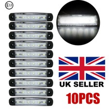 10 Pcs 24v Led Front White Clear Side Marker Lights Lamp Truck Trailer Lorry