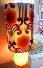 Vintage Retro 1960’s Danish Vibrant Orange Glass Table Lamp & Shade - Light Up