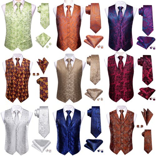 Mens waistcoats orange paisley - orange,