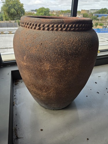 Terracotta garden pot jar - terracotta,