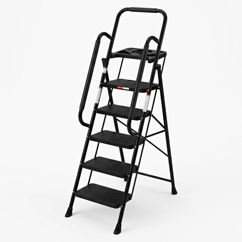 Heavy duty step steel ladder - heavy, 5-step