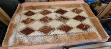 Vintage Animal Hide Patterned Rug Decorative piece 120cm x 61cm Fair condition