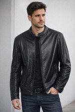 ZARA MAN Leather Black Biker