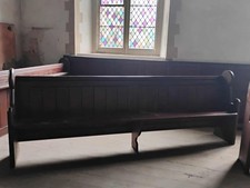 Church Pew Victorian Antique Vintage Solid Bench Oak Hardwood Heavy Welsh Chapel