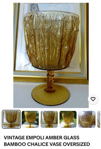 1930 amber glass bamboo - glass,