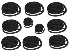 10mm Black 2 Metre BOAT FENDER LINE ROPE TIES Braided Pre Spliced Loop X10 2m