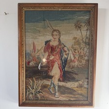 Antique Framed Tapestry /