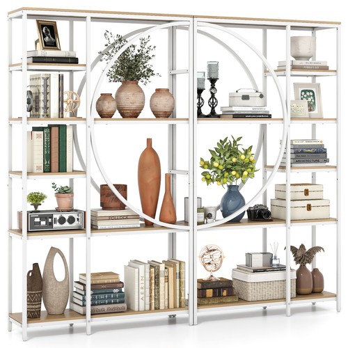 Tier natural bookshelf - 6-tier,