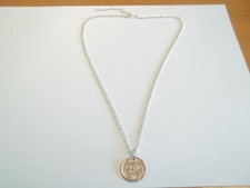 FIVE (5) CENT COIN - AUSTRALIA ECHIDNA SILVER CURB CHAIN NECKLACE - 1966 to 2014
