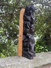 Vintage African Makonde Ujamaa Tree of life Ebony Sculpture Handmade 