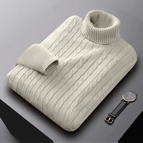 Men ribbed turtleneck - ribbed,