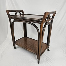 Vintage Rattan Tea Cart Bar