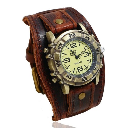 New wide leather watch - wide,