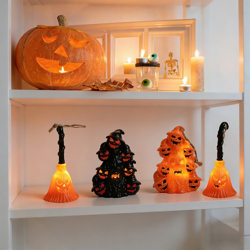 Led pumpkin witch - pumpkin, candle