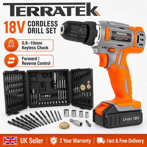 Terratek cordless drill - cordless,