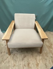 Habitat Dore Velvet Accent Chair- Natural