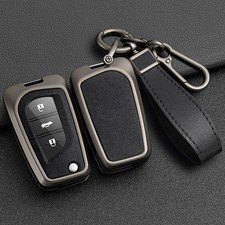 Meather Flip Car Key Fob Case Cover Key Ring For Toyota RAV4 Camry C-HR Corolla