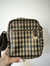 Aquascutum Vintage Crossbody Bag Leather Checked
