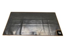 OLPRO Awning Tunnel Mat 1500mm x 800mm Black Rubber with Orange Edge Trim