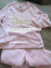 Ladies Pink Fleece Pyjamas - Small
