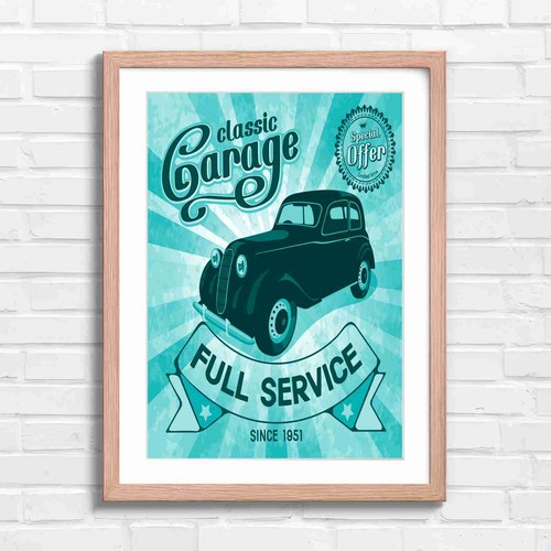 Classic garage vintage car - classic,