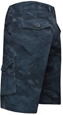 New Mens100% Cotton Designer Camo Regular Fit Combats Cargo Shorts Knee Length