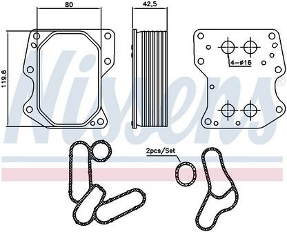 Nissens engine oil cooler - oil,