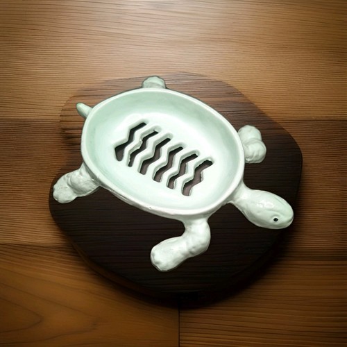 Turtle soap dish enamel cast - turtle,