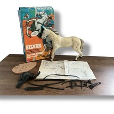 The Lone Ranger Rides Again Silver horse  Boxed By Marx Toys 1973 complete (e