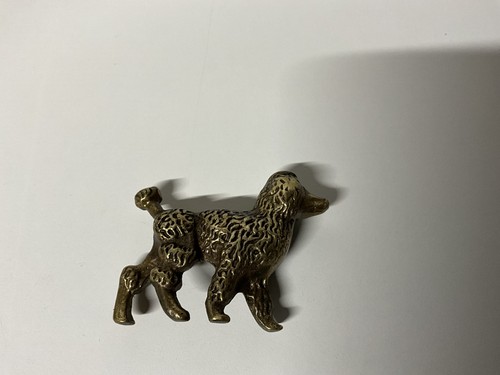 Small vintage solid brass dog - solid,