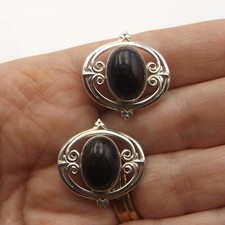 Sterling silver and onyx clip
