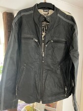 Tom Wolfe Mens Leather Biker/Racer Jacket Size L
