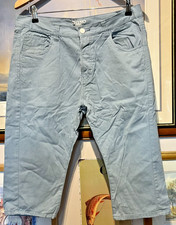 Primark Denim & Co Light Blue 3/4 Length 100% Cotton Chino Shorts, 34" Waist