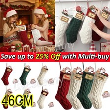Personalised Large Christmas Stocking Gifts Bag Hanging Ornaments Xmas Kids 46CM