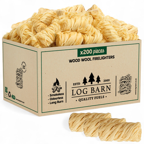 Natural wood wool - natural, firelighters
