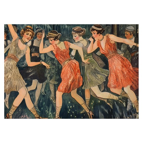 Dancing flappers art deco - dancing,