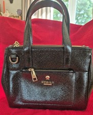 Modalu England Black Leather Shimmer  Bag