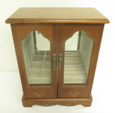 Vintage Mele Wooden Wardrobe Style Jewellery Box Double Door 28cm x 41.5cm