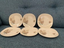 Mid Century J&G Meakin Rock Fern Pattern Small Plates/Saucers