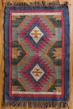 Kilim wool jute rug - kilim,
