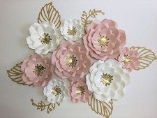  Giant Large Paper Flowers set  Wall Wedding Baby Shower Backdrop Decoration 
