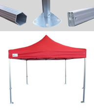 MCD Pop 50mm Red Industrial Pop Up Gazebo 3m x 3m Easy Up Market Stall