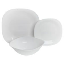 12-PC Square Crockery Set White Bowls Plates Soup Service Tableware Dinnerware